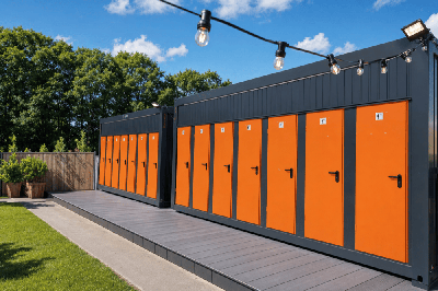 Toilets on the festival grounds